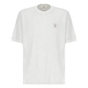 Brunello Cucinelli Grå T-shirts och Polos med Logotyp White, Herr