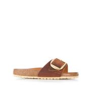 Birkenstock Bruna lädersandaler med oljad finish Brown, Dam