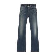 Balenciaga Blå Denim Flare Jeans Blue, Dam