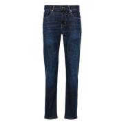 7 For All Mankind Slim Fit Jeans - Mörkblå Blue, Herr