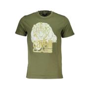 Cavalli Class Grön Bomull Tryckt Logotyp T-shirt Green, Herr