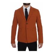 Dolce & Gabbana Elegant Orange Casual Blazer Orange, Herr