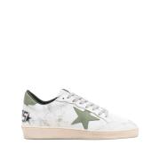 Golden Goose Vit Grön Kalvläder Sneakers White, Herr