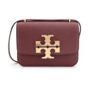 Tory Burch Läder axelväska med Maxi Logo Purple, Dam