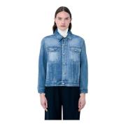 MM6 Maison Margiela Sliten Denimjacka Blue, Dam