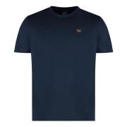 Paul & Shark Ribbad krage bomull crew-neck T-shirt Blue, Herr