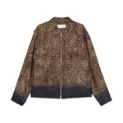 Dries Van Noten Chokladbrun Dragkedja-Front Jacka Brown, Herr