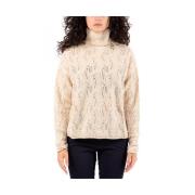 Max Mara Studio Elegant Studio Stickad Topp Beige, Dam