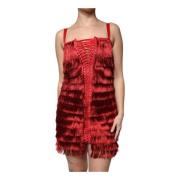 Dolce & Gabbana Röd Spets Sheath Mini Klänning Red, Dam