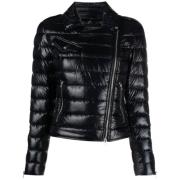 Herno Quiltad Vadderad Jacka med Off-Center Dragkedja Black, Dam