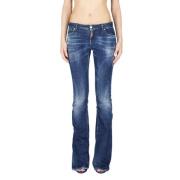 Dsquared2 Flared Jeans med Medium Midja Blue, Dam