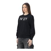 N21 Svart Crewneck Tröja Elegant Modern Stil Black, Dam