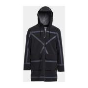 Stutterheim Lätt Vattentät Regnrock med Reflekterande Ränder Black, He...