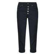 Dondup Svarta Loose Fit Jeans med Juvelknapp Black, Dam