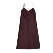 Blanca Vita Satin Slip Midi Klänning Purple, Dam