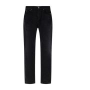 Saint Laurent Straight Jeans Black, Herr