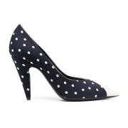 Saint Laurent Polka Dot-Pumps Blue, Dam