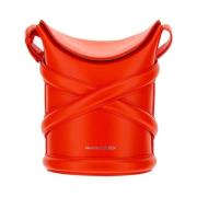 Alexander McQueen Curve Bucket Väska med Magnetisk Stängning Orange, D...