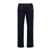 Miu Miu Piped-Trim Denim Jeans Blue, Dam