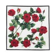 Dolce & Gabbana Elegant Sidenscarf i Rött Multicolor, Dam