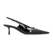 Saint Laurent Lack Slingback Pumps Black, Dam