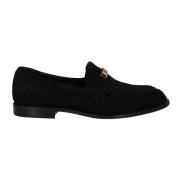 Giuseppe Zanotti Läder Loafers med Guldtonad Logotyp Black, Herr