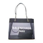 Balenciaga Elegant Shopper Väska med Läderdetaljer Black, Dam