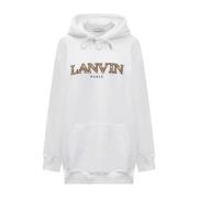 Lanvin Oversized Logo Hoodie Sweatshirt Kvinnor White, Herr