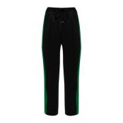 Gucci Randig Logotyp Patch Snap Stängning Sweatpants Black, Herr