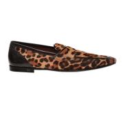 Dolce & Gabbana Leopardmönstrade Pony Loafers Brown, Herr