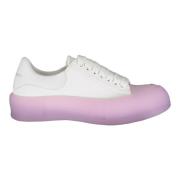 Alexander McQueen Canvas Sneakers med Gummikåpa White, Dam