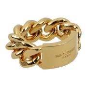 Saint Laurent Elegant Guld Ring med Diamant Accent Yellow, Herr