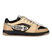 Enterprise Japan Kontrasterande Lädersneakers Beige, Herr