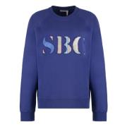 See by Chloé Ribbad Bomull Crew-Neck Sweatshirt Purple, Dam