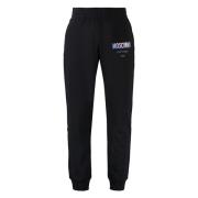 Moschino Logo Sweatpants i Ekologisk Bomull Black, Herr