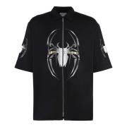 Vetements Bomull T-shirt med Spider Design Black, Herr