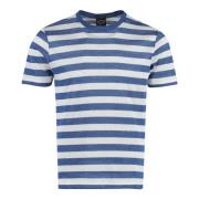 Paul & Shark Randig Linne-Bomull T-shirt Blue, Herr