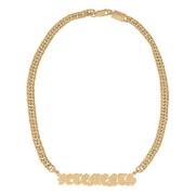 Vetements Gothic Logo Charms Necklace Yellow, Herr