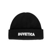 Duvetica Räfflad Stickad Mössa Black, Herr