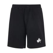 Dsquared2 D2 Leaf Jersey Shorts Black, Herr