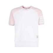 Thom Browne Randig Bomullsweatshirt Korta ärmar White, Herr