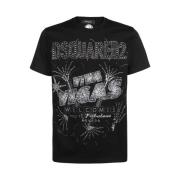 Dsquared2 Tryckt Crew-neck T-shirt Black, Herr