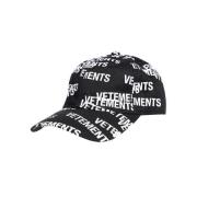 Vetements Basebollkeps med logotryck Black, Dam