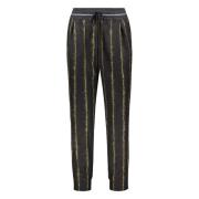 Lorena Antoniazzi Randig Virgin Wool Track Pants Black, Dam