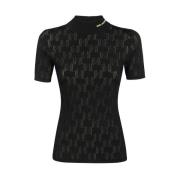 Karl Lagerfeld Logo Broderad Bomullstopp Black, Dam