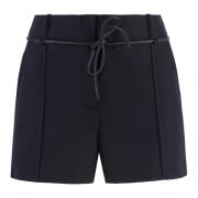 Yves Salomon Bälteshög Polyester Shorts Blue, Dam