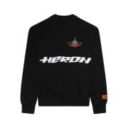 Heron Preston Svart Ljusgrön Burn Crewneck Black, Herr