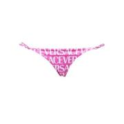 Versace Logo Print Tie Side Bikini Hipster Multicolor, Dam