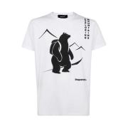 Dsquared2 Tryckt Crew-neck T-shirt White, Herr