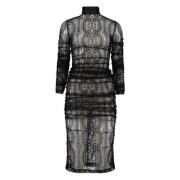 Dolce & Gabbana Elegant Lace Midi Dress Black, Dam